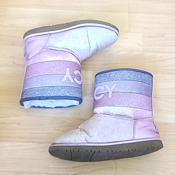 Juicy Couture Fortuna Sparkly Fashion Boots Pink/Purple Size 3M - Picture 4 of 9